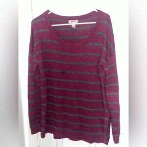 Women's Large Pullover Long Sleeve Burgundy Sweater by ARIZONA